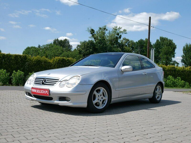 Srebrny (metalik) Używany 2001 Mercedes C180 Coupe | 11 700 zł - Obraz 1/4