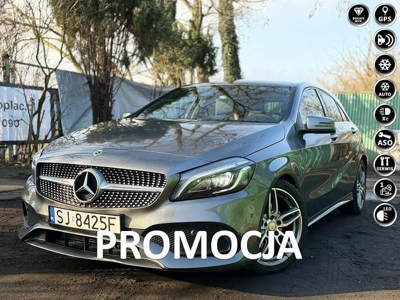Grafitowy (metalik, perła) Używany 2017 Mercedes A180 AMG Hatchback | 54 999 zł (Dobra cena) - Obraz 1/4