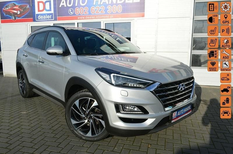 Srebrny Używany 2018 Hyundai Tucson SUV | 77 900 zł (Dość drogi) - Obraz 1/4