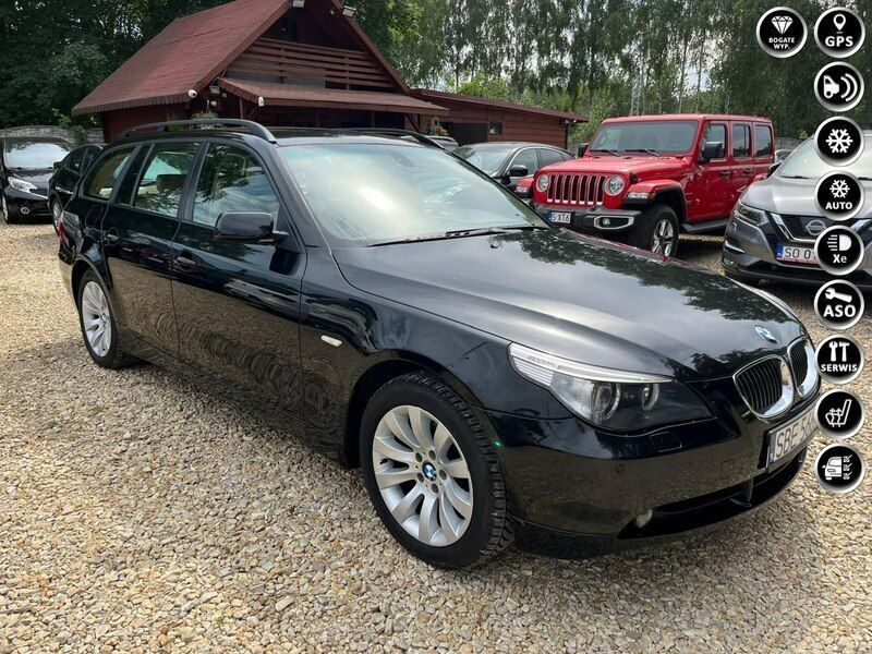 Czarny (metalik) Używany 2006 BMW 523 Kombi | 19 000 zł - Obraz 1/4