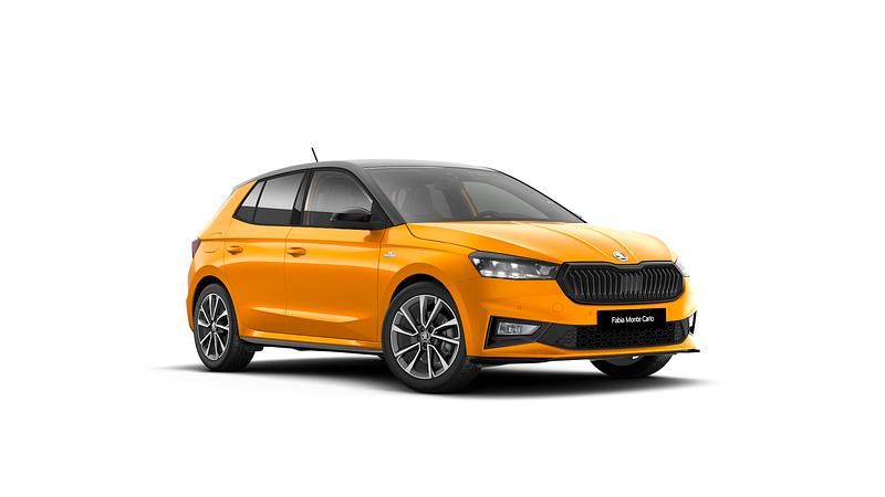 Pomarańczowy phoenix metalizowany czerń magic metalizowany Nowe 2025 Skoda Fabia Monte Carlo Hatchback | 124 050 zł - Obraz 1/4