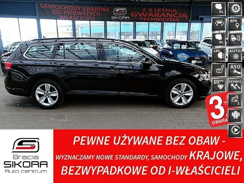Czarny Używany 2021 VW Passat Kombi | 99 900 zł (Uczciwa cena) - Obraz 1/4