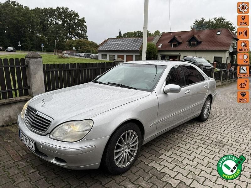 Srebrny Używany 2001 Mercedes S320 Sedan/Limuzyna | 29 999 zł - Obraz 1/4