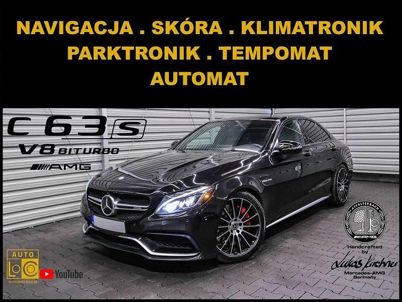 Czarny (metalik) Używany 2016 Mercedes C63 AMG AMG Sedan/Limuzyna | 174 888 zł - Obraz 1/4
