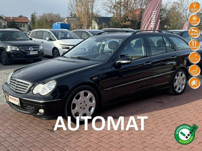 Czarny Używany 2007 Mercedes C180 Kombi | 25 800 zł - Obraz 1/4
