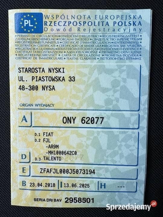Używany Fiat Talento 2018 Minivan