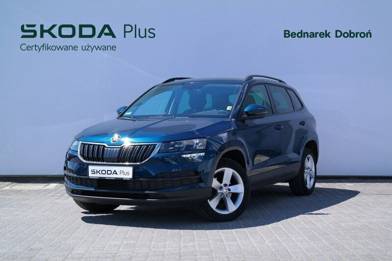 Niebieski (metalik) Używany 2021 Skoda Karoq SUV | 94 900 zł - Obraz 1/4