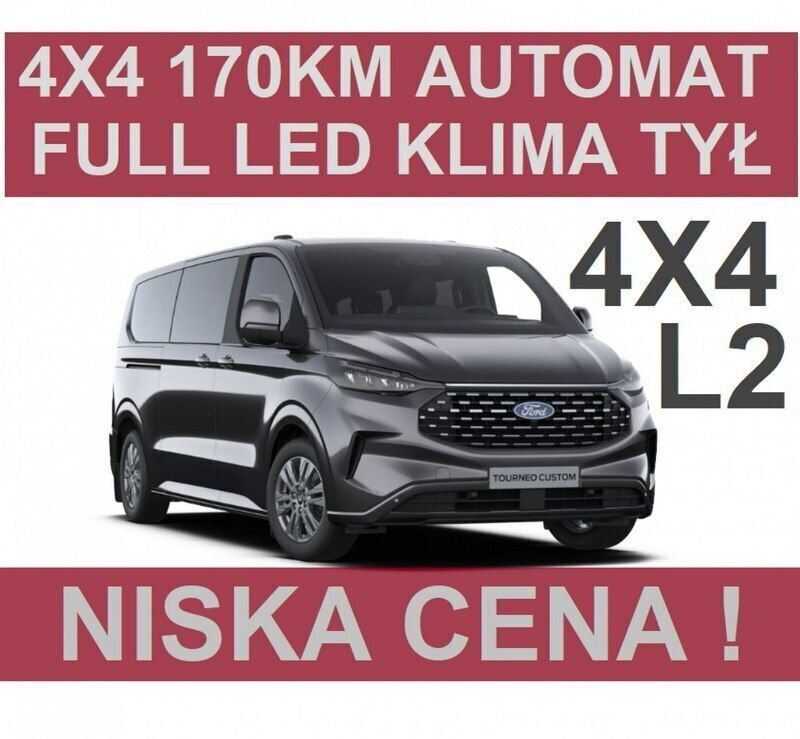 Grafitowy (metalik) Nowe 2024 Ford Transit Custom Minivan | 213 159 zł (Drogi) - Obraz 1/4