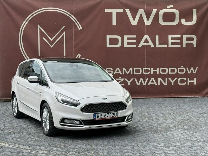 Biały Używany 2018 Ford S-MAX S Minivan | 73 800 zł (Dość drogi) - Obraz 1/3