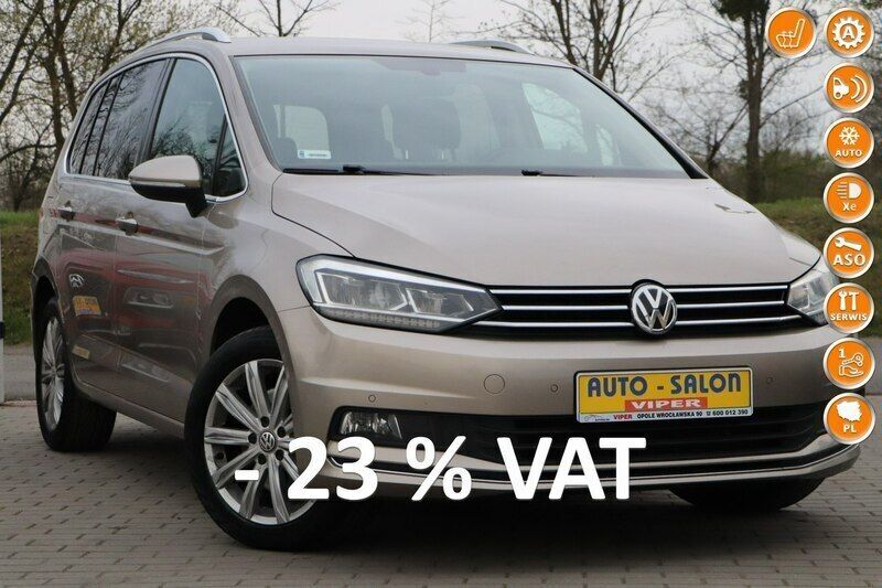 Złoty Używany 2018 VW Touran Minivan | 69 800 zł (Drogi) - Obraz 1/4