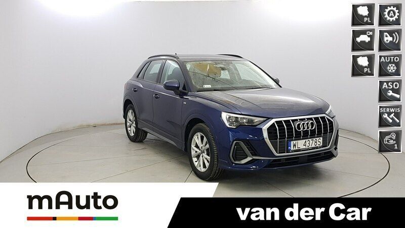 Niebieski Używany 2021 Audi Q3 S-Line SUV | 134 900 zł (Drogi) - Obraz 1/4