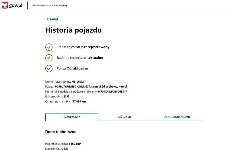 Używany Ford Tourneo Connect 95 KM (69 kW) 2015 Inny kolor Minivan