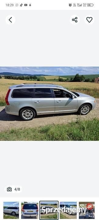 Srebrny Używany 2008 Volvo V70 Kombi | 6500 zł - Obraz 1/4