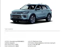 Szary Używany 2022 Ssangyong Korando SUV | 77 000 zł