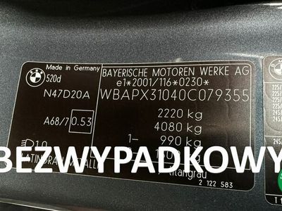 używany BMW 520 2dm 177KM 2008r. 197 586km