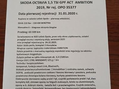 Używany Skoda Octavia 150 KM (110 kW) 2019 Biały Hatchback