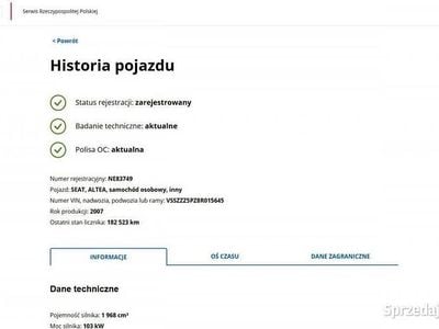 Używany Seat Altea 140 KM (102 kW) 2007 Inny kolor Sedan/Limuzyna