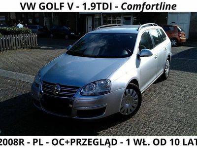 używany VW Golf V 1.9 tdi Comfortline, 1 właściciel od 10 lat