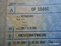 używany Mitsubishi Colt 1,5did diesel 2007r 95km AUTOMAT