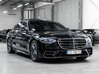 używany Mercedes S580 26 tys.km. Gwarancja. Monitory, skrętna oś 10, duży Head Up…