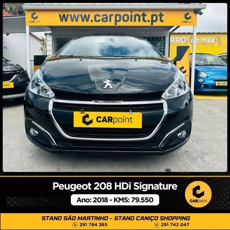Preto Usado 2018 Peugeot 208 Signature Sky Citadino | € 14.990 (Caro) - Imagem 1/4