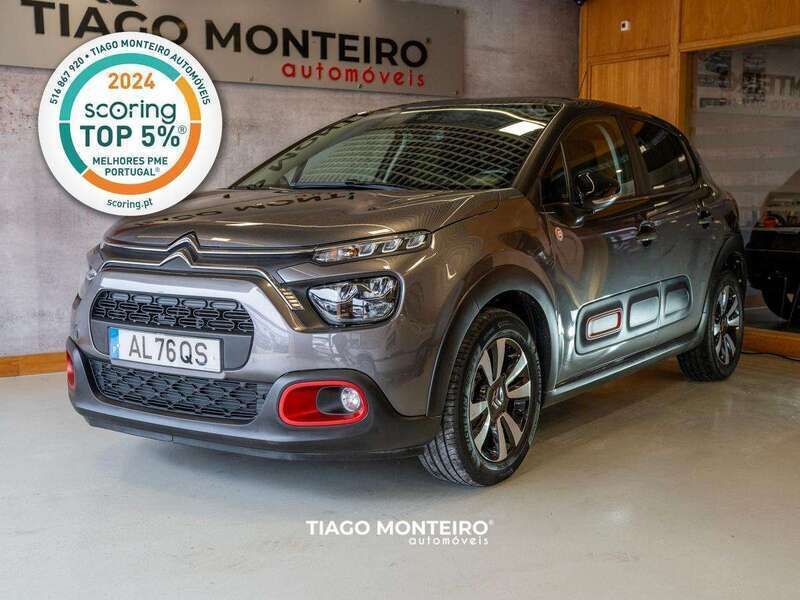 Cinza Usado 2021 Citroën C3 PureTech Citadino | € 14.990 (Preço justo) - Imagem 1/4