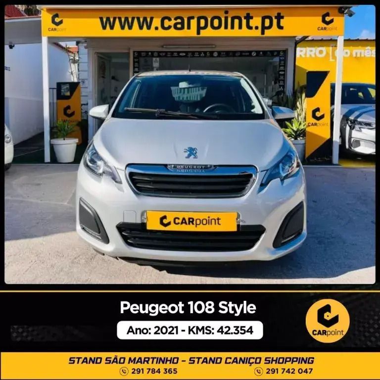 Cinzento Usado 2021 Peugeot 108 Style Citadino | € 12.900 (Preço elevado) - Imagem 1/4