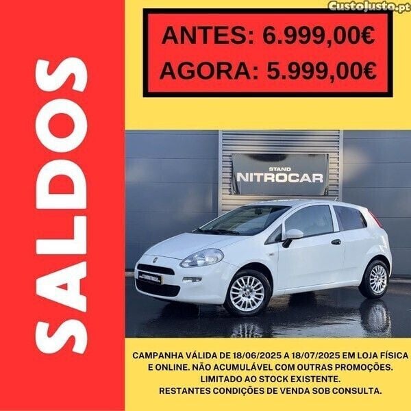Branco Usado 2016 Fiat Grande Punto Citadino | € 5.999 (Bom preço) - Imagem 1/1