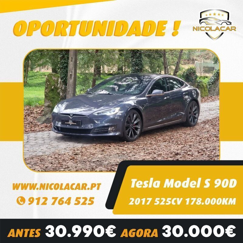 Cinzento Usado 2017 Tesla Model S Sedan | € 30.990 (Preço justo) - Imagem 1/4