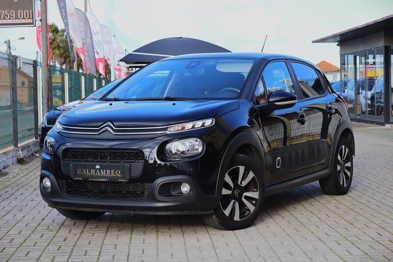 Preto Usado 2019 Citroën C3 PureTech Citadino | € 10.990 (Preço justo) - Imagem 1/4