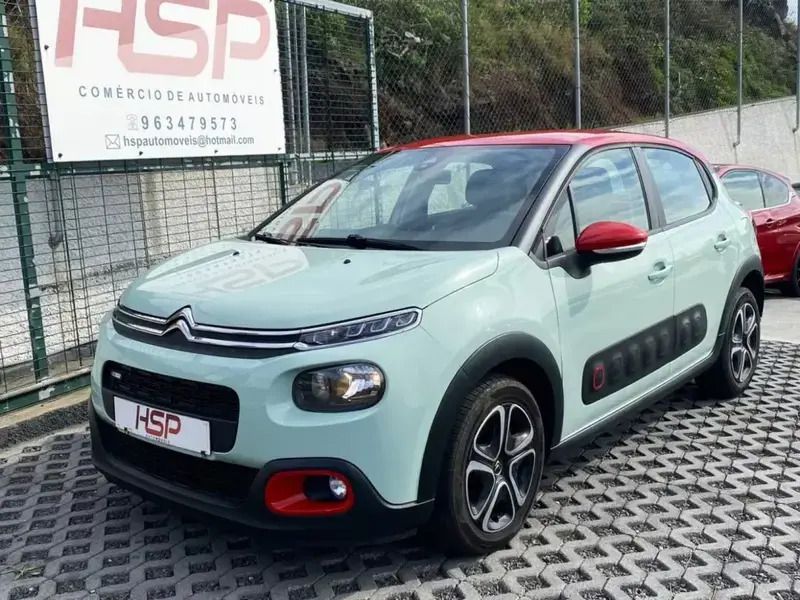 Verde Usado 2017 Citroën C3 PureTech Citadino | € 15.990 - Imagem 1/4