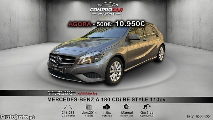 Usado Mercedes A180 Style 110 HP (80 kW) 2014 Cinza Citadino