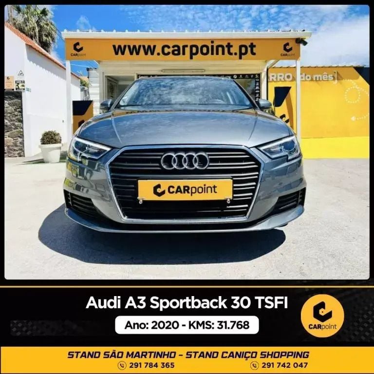 Cinzento Usado 2020 Audi A3 Sportback Citadino | € 22.900 (Preço justo) - Imagem 1/4