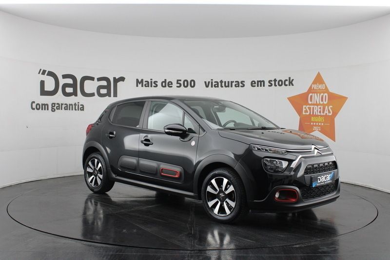 Preto Usado 2021 Citroën C3 Feel Citadino | € 12.699 (Bom preço) - Imagem 1/4
