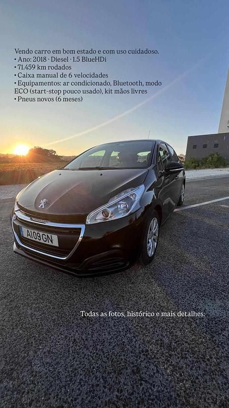 Preto Usado 2018 Peugeot 208 Active Citadino | € 10.490 (Preço justo) - Imagem 1/4