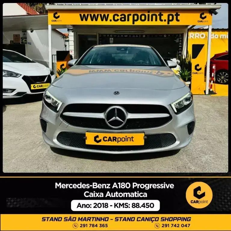 Cinzento Usado 2018 Mercedes A180 Progressive Citadino | € 23.900 (Preço justo) - Imagem 1/4