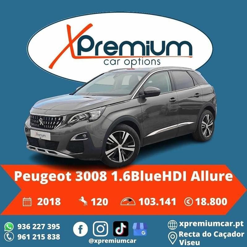 Usado Peugeot 3008 120 HP (88 kW) 2018 Cinzento SUV
