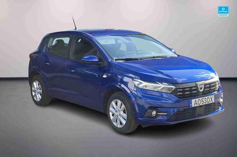 Azul Usado 2022 Dacia Sandero Comfort Citadino | € 16.990 (Preço justo) - Imagem 1/4