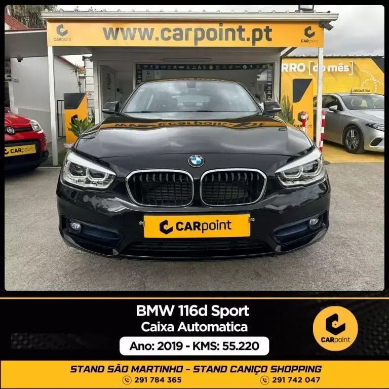 Preto Usado 2019 BMW 116 Sport Line Citadino | € 23.900 (Preço elevado) - Imagem 1/4