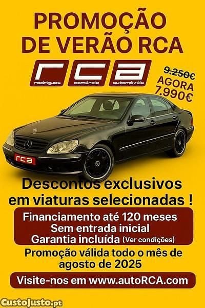 Preto Usado 2000 Mercedes S320 Sedan | € 7.990 - Imagem 1/1