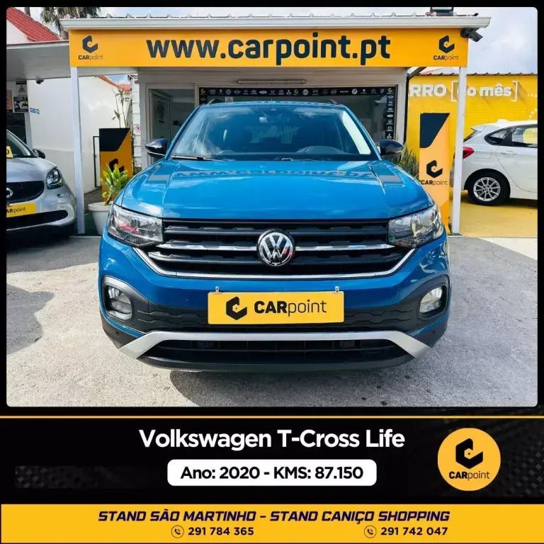 Azul Usado 2020 VW T-Cross SUV | € 18.900 (Caro) - Imagem 1/4