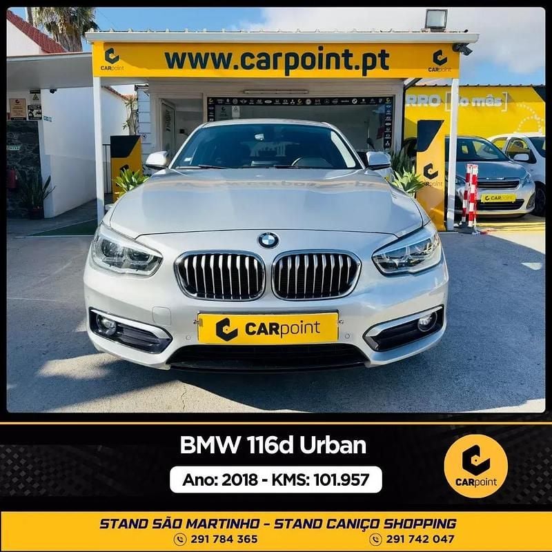 Cinzento Usado 2018 BMW 116 Citadino | € 18.900 (Preço elevado) - Imagem 1/4