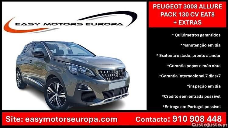 Usado Peugeot 3008 Allure 130 HP (95 kW) 2019 Cinza SUV