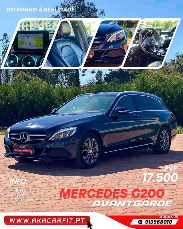 Azul Usado 2015 Mercedes C200 Avantgarde Carrinha | € 17.500 - Imagem 1/4