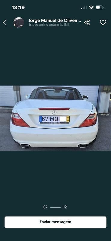 Usado Mercedes SLK250 204 HP (150 kW) 2011 Branco Cabrios