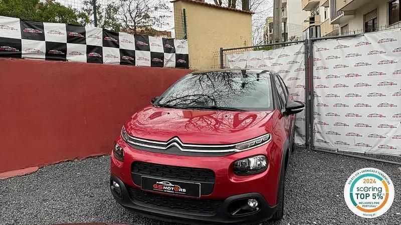 Vermelho Usado 2019 Citroën C3 PureTech Citadino | € 12.900 (Preço justo) - Imagem 1/4