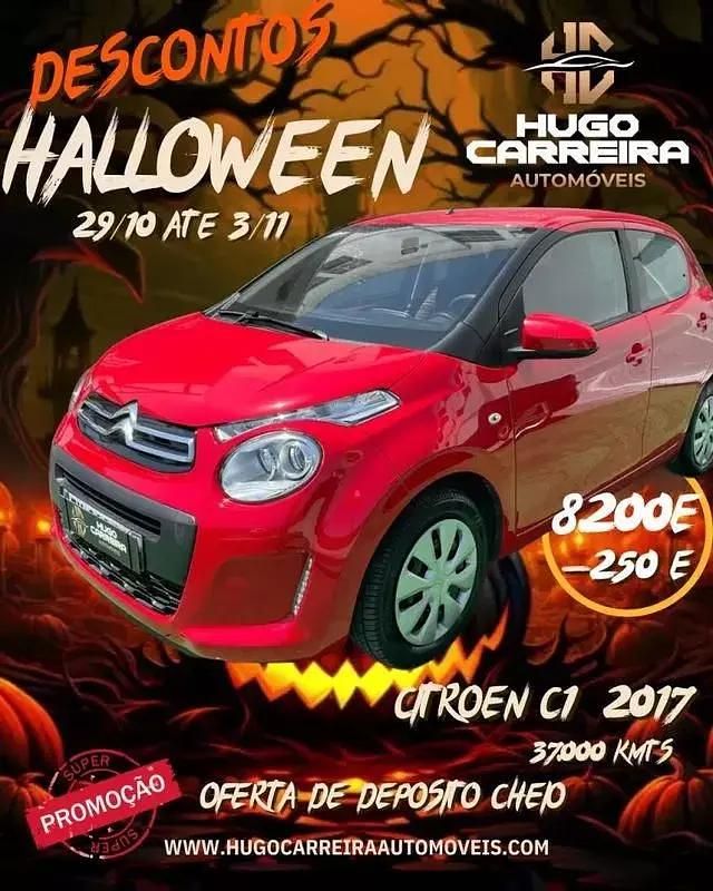 Vermelho Usado 2017 Citroën C1 Feel Citadino | € 8.200 (Bom preço) - Imagem 1/4