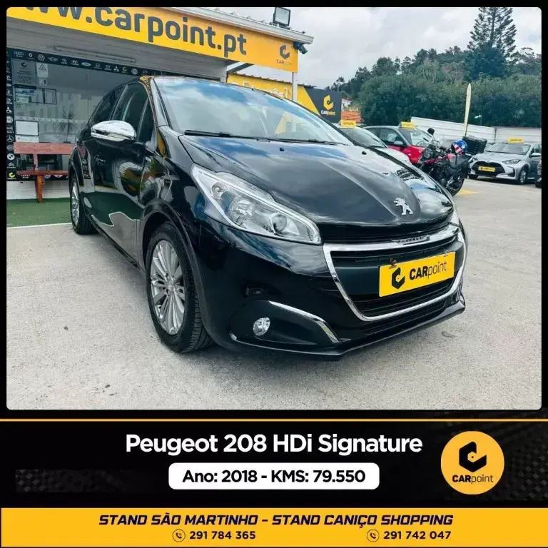 Usado Peugeot 208 Signature Sky 75 HP (55 kW) 2018 Preto Citadino