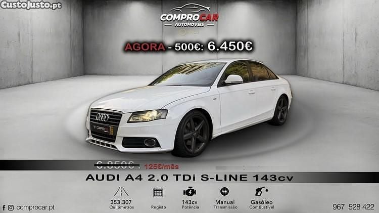 Branco Usado 2008 Audi A4 S-Line Sedan | € 6.450 (Bom preço) - Imagem 1/1