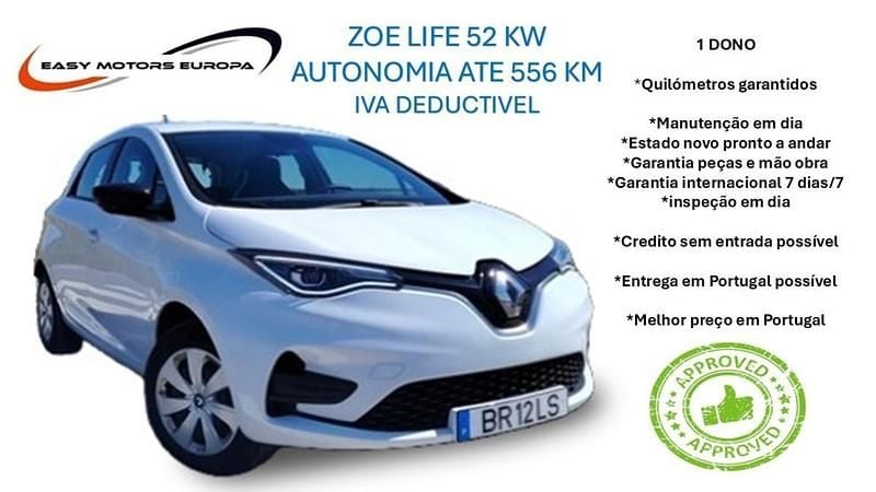 Branco Usado 2020 Renault Zoe Citadino | € 10.990 - Imagem 1/4